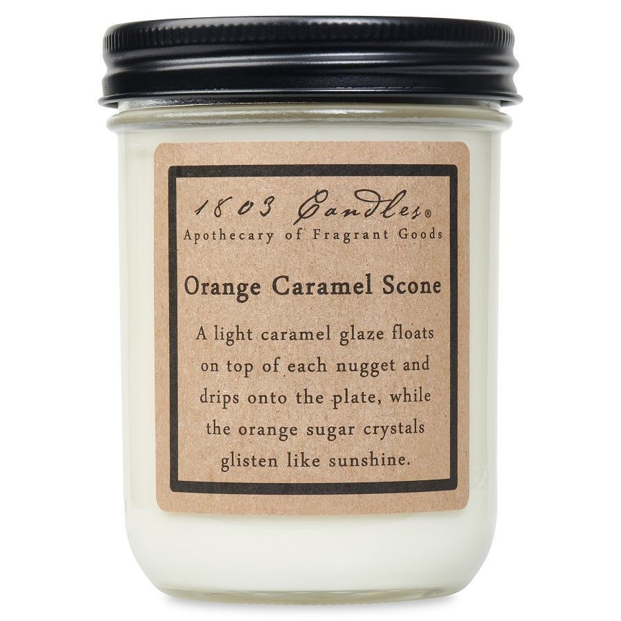 ORANGE CARAMEL SCONE - 14 OZ JAR CANDLE by 1803 Candles