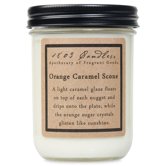 ORANGE CARAMEL SCONE - 14 OZ JAR CANDLE by 1803 Candles