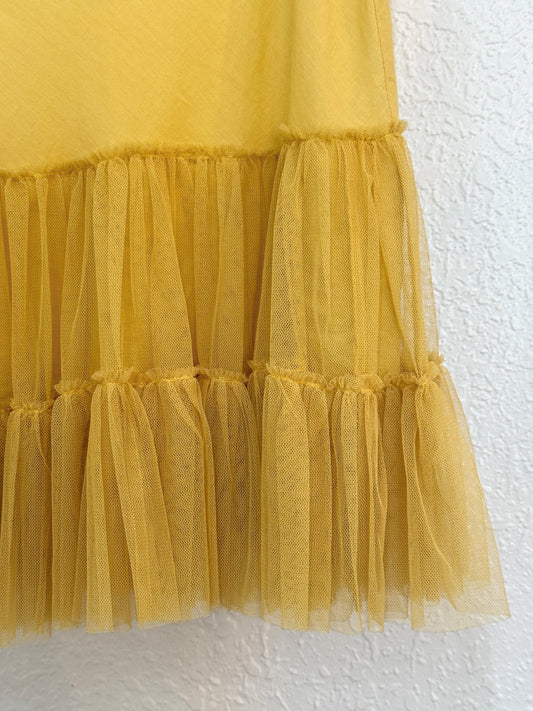 Eloise for Anthropologie Tiered Tulle Skirt – Marigold Yellow Size Small