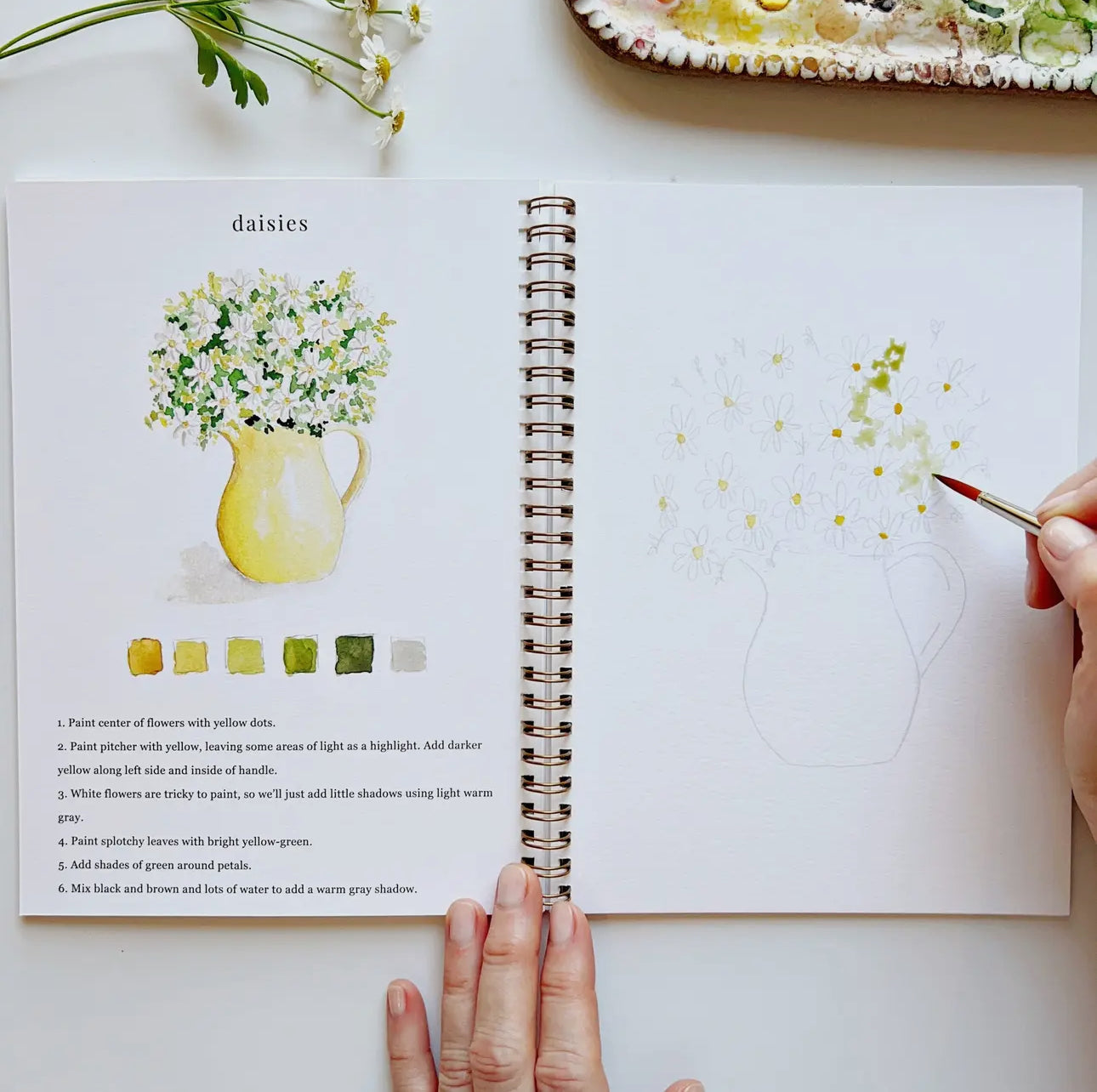Flowers Watercolor Workbook by Emily Lex Studio