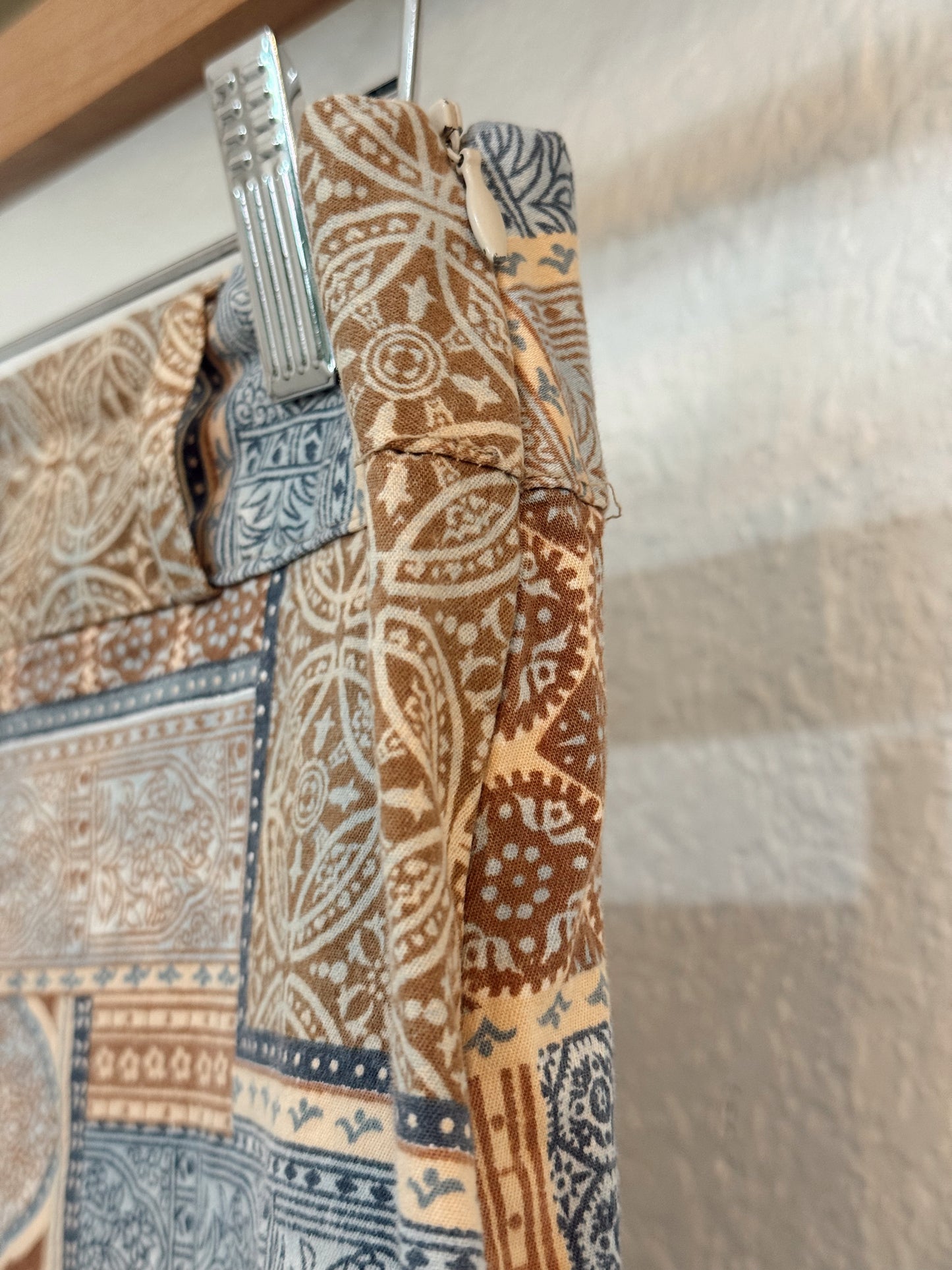 Boho Patchwork Mini Skirt - From the Hip - Size 10