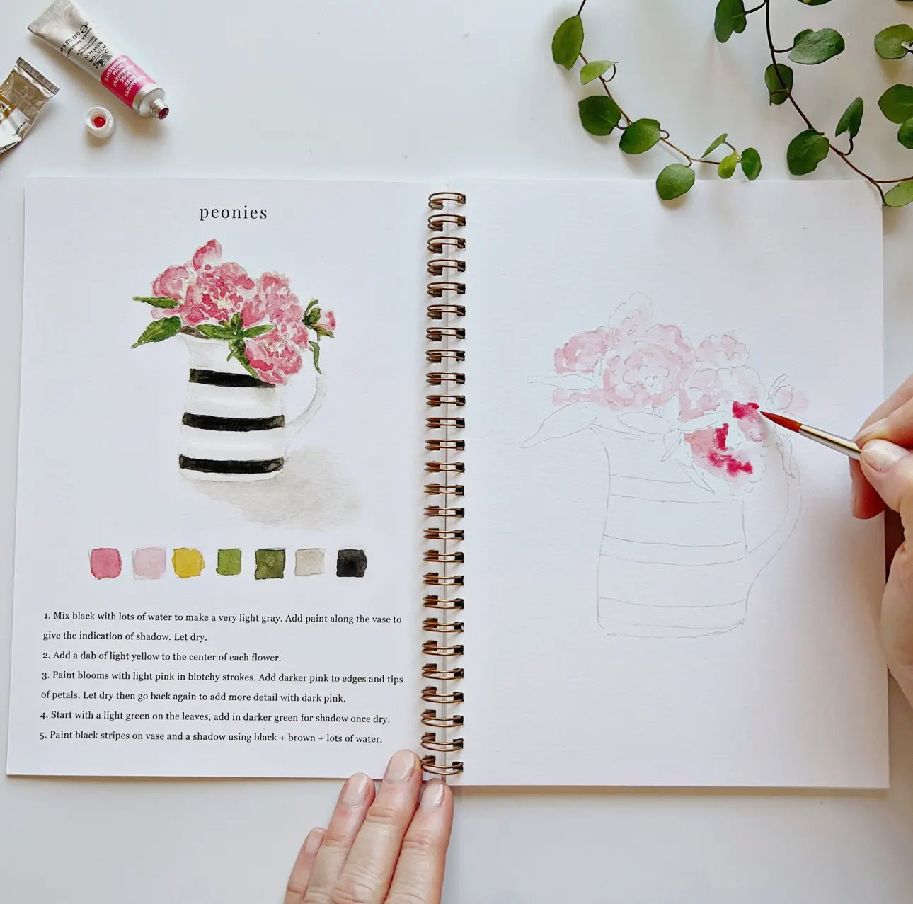 Bouquets Watercolor Workbook by Emily Lex Studio