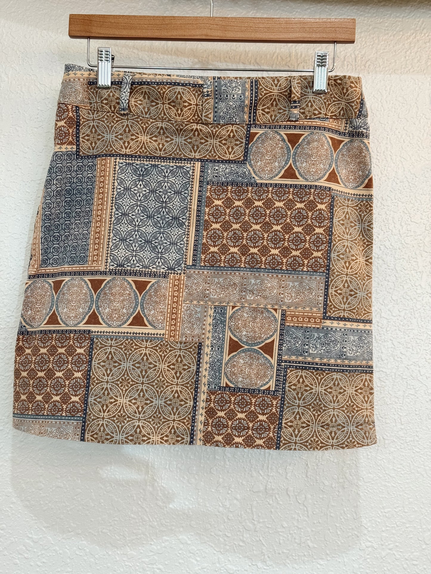 Boho Patchwork Mini Skirt - From the Hip - Size 10