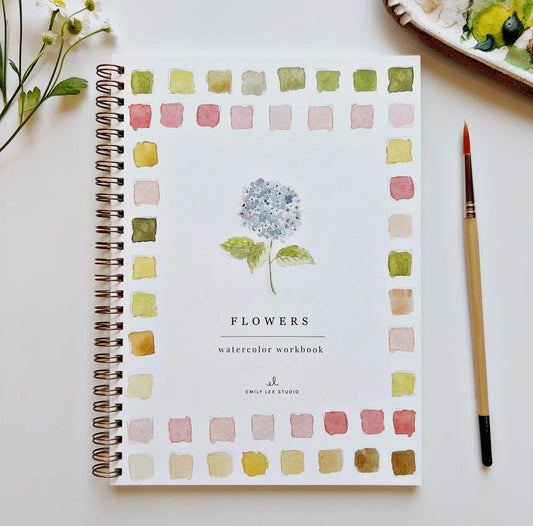 Flowers Watercolor Workbook by Emily Lex Studio