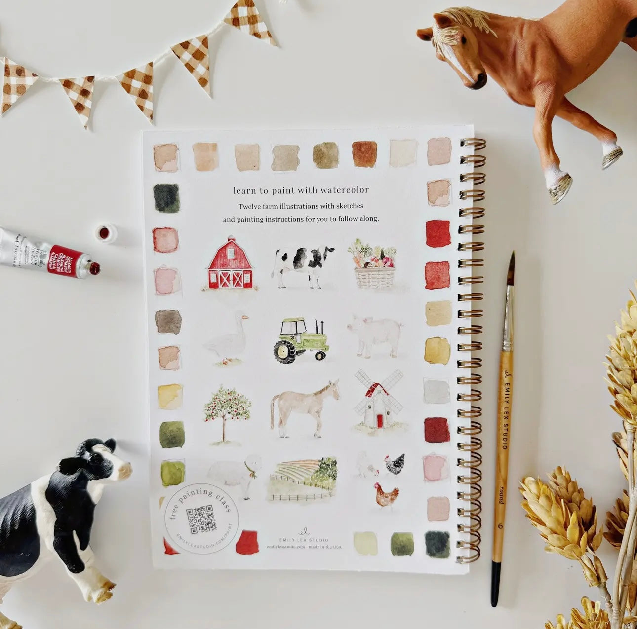 Farm Watercolor Workbook by Emily Lex Studio
