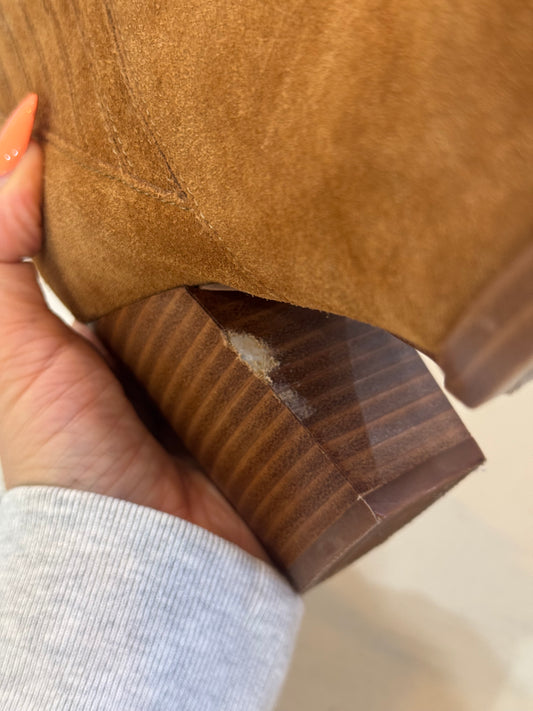 Marc Fisher LTD Suede Block Heel Booties – Size 6.5M