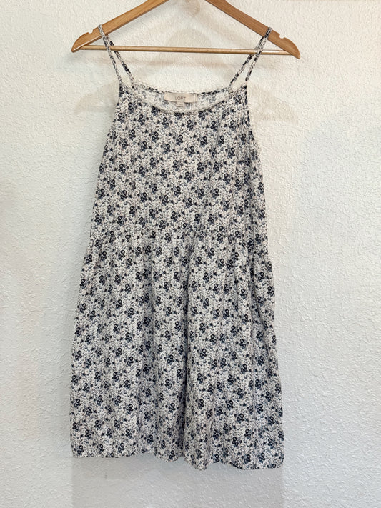 LOFT Navy Floral Print Sundress – Size S