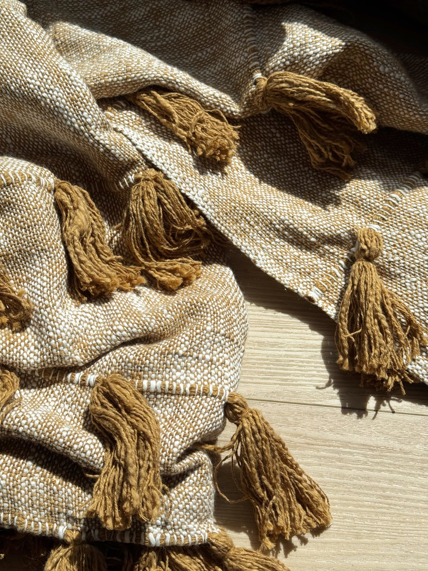 Abby Tassel Throw Mustard- By Raine and Humble