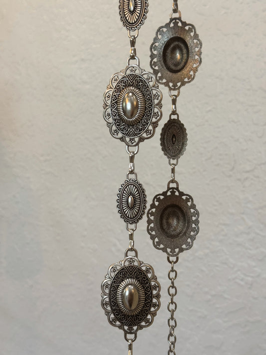 Western Concho Chain Belt – Silver or Gold