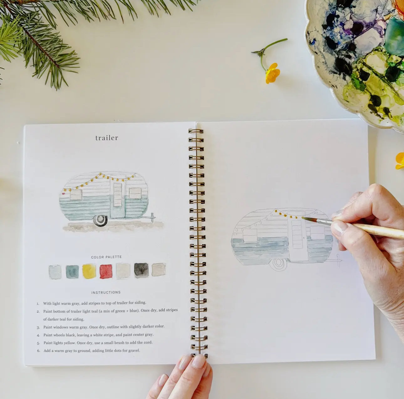 Camping Watercolor Workbook by Emily Lex Studio