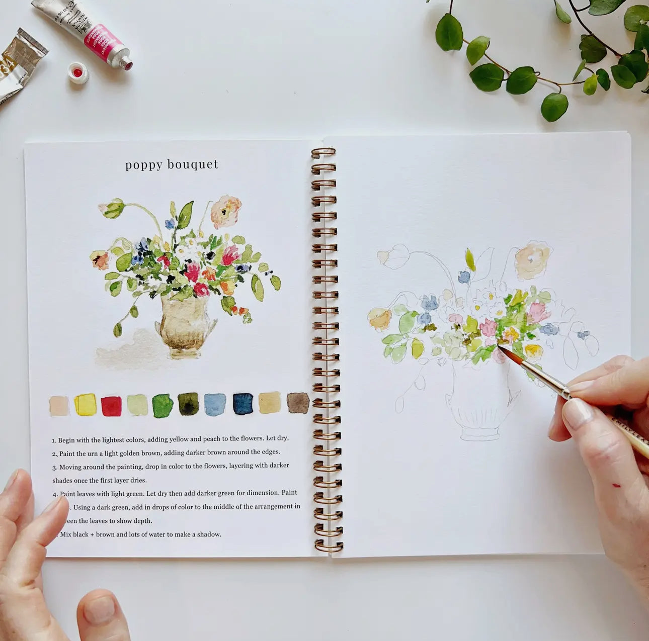 Bouquets Watercolor Workbook by Emily Lex Studio