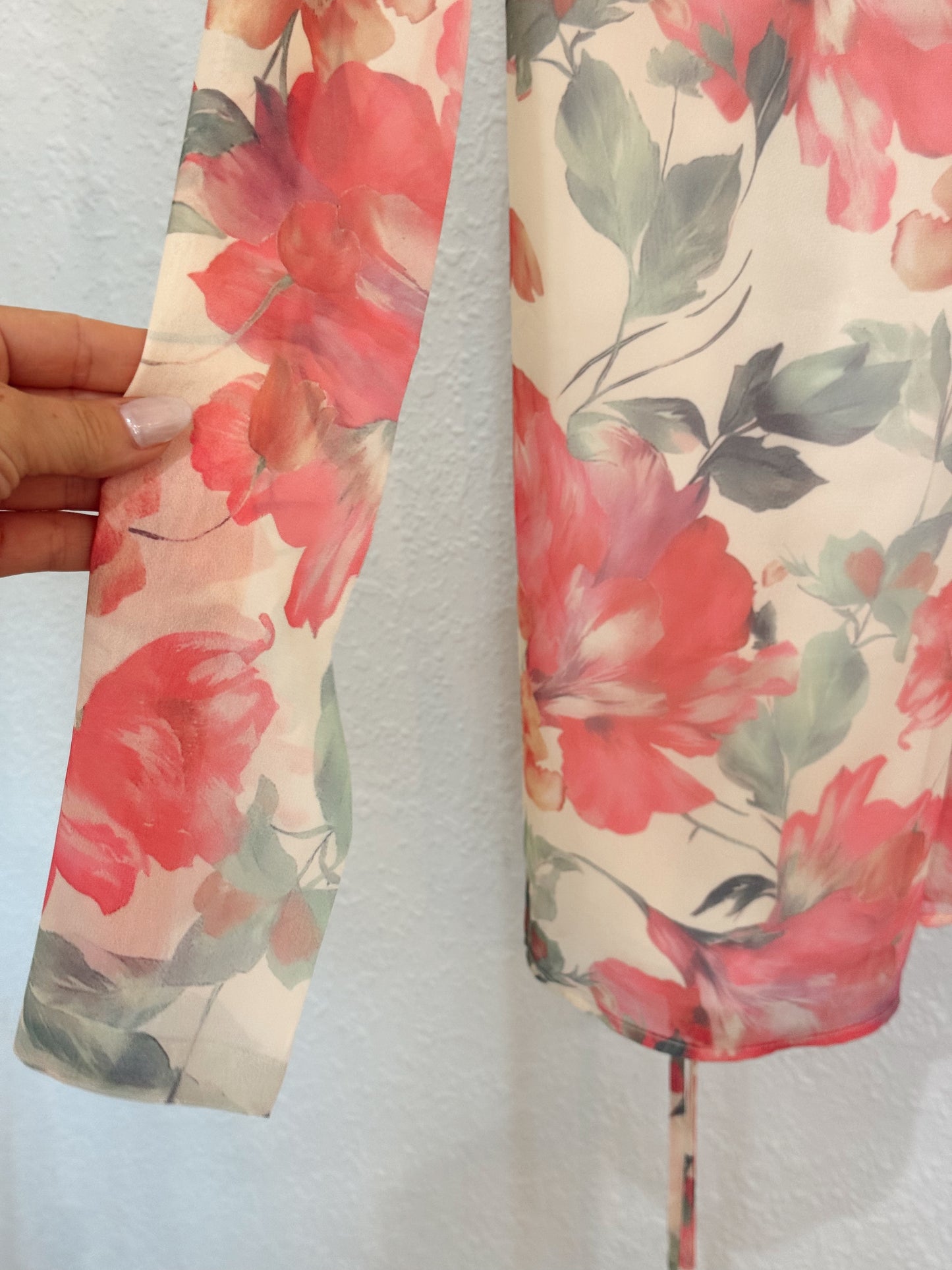 Floral Chiffon Halter Dress with Matching Scarf – Open Back Tie Detail – Size S/M