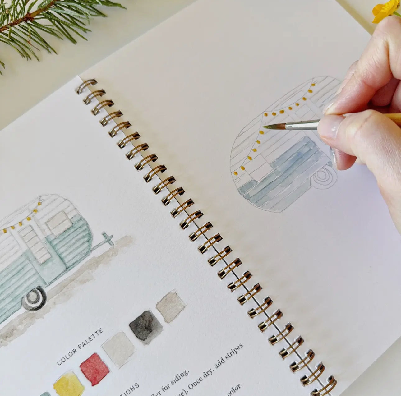 Camping Watercolor Workbook by Emily Lex Studio