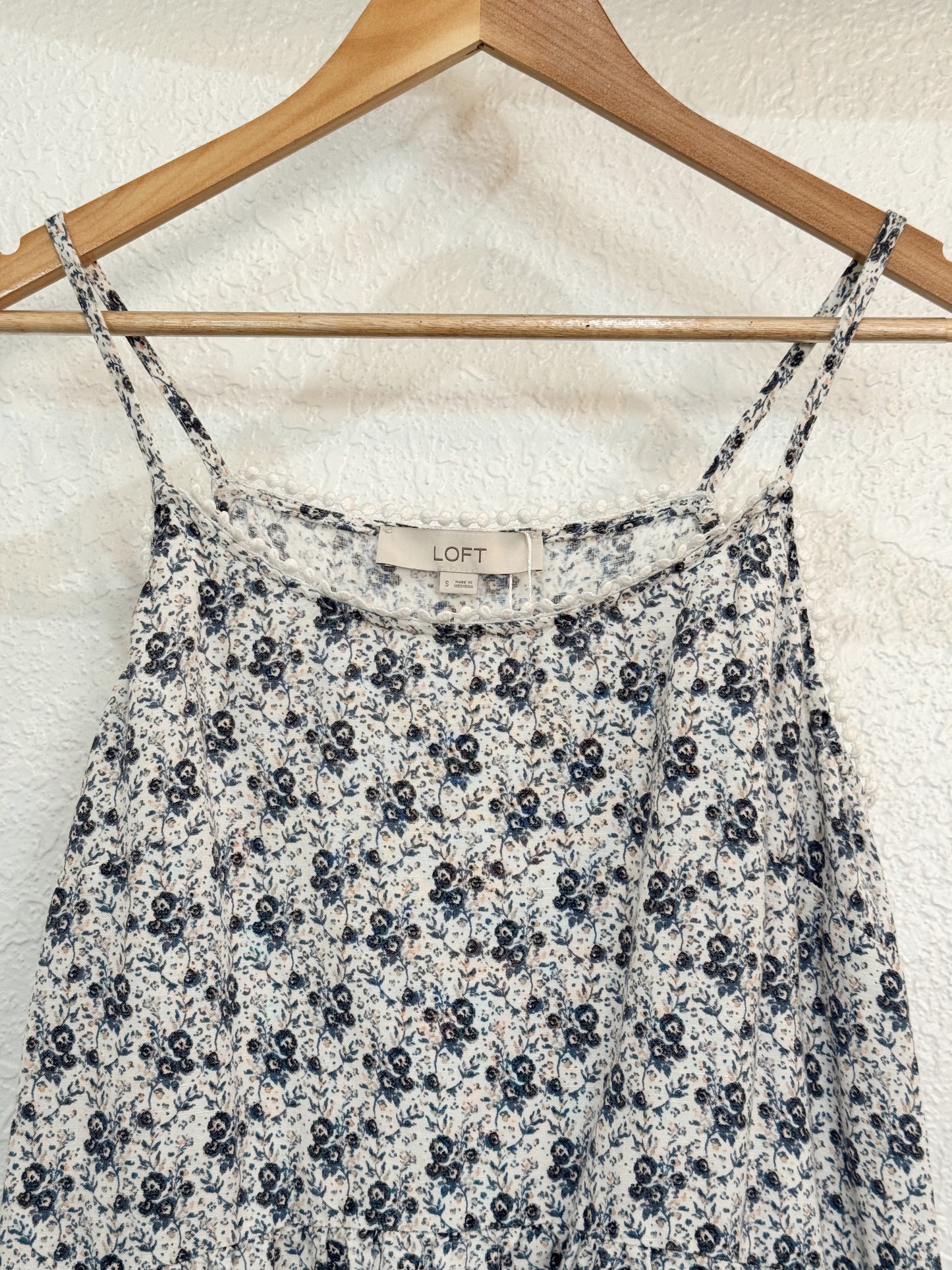 LOFT Navy Floral Print Sundress – Size S