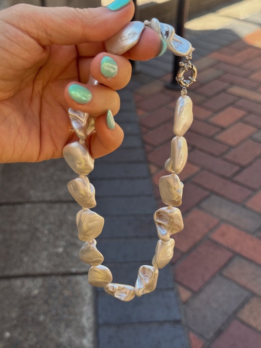 Sculpted Shell Statement Necklace