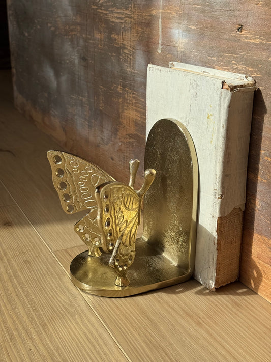 Golden Brass Butterfly Bookend – 6.5” x 4”