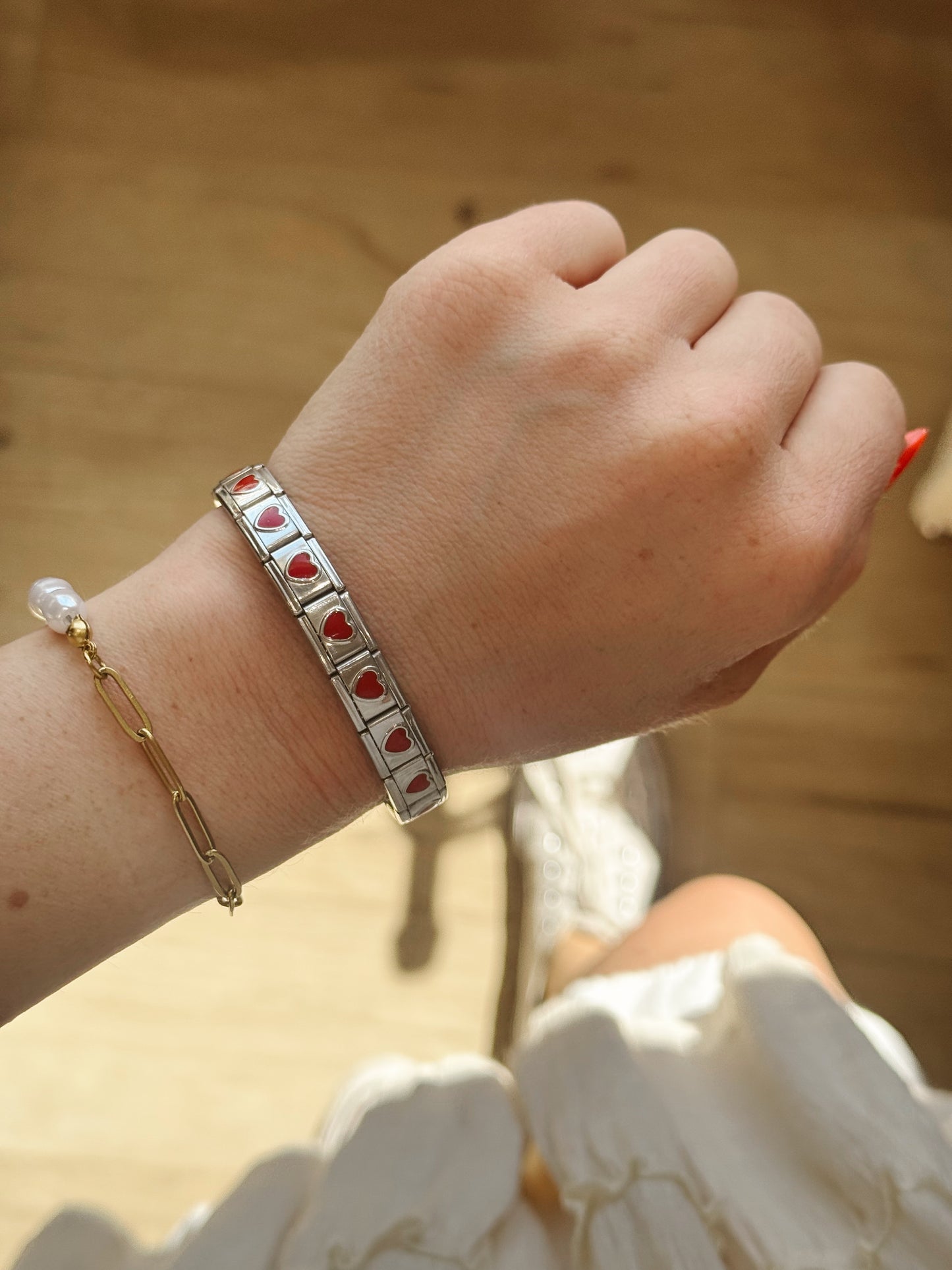 Y2K Italian Charm Bracelet – Red Hearts