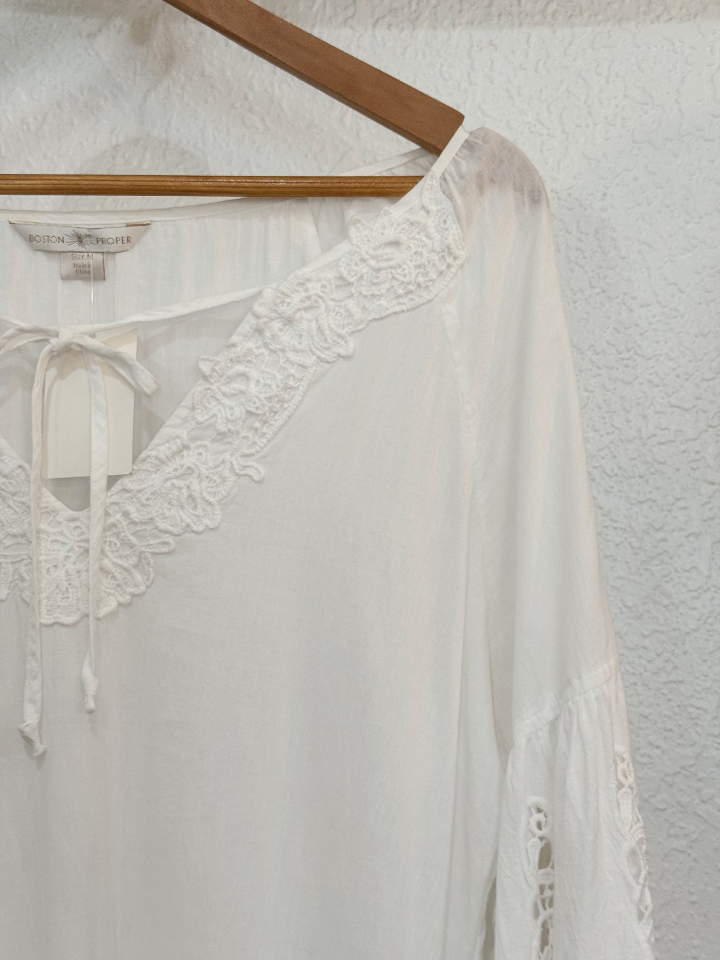Boston Proper Ivory Lace Boho Tunic – Size M