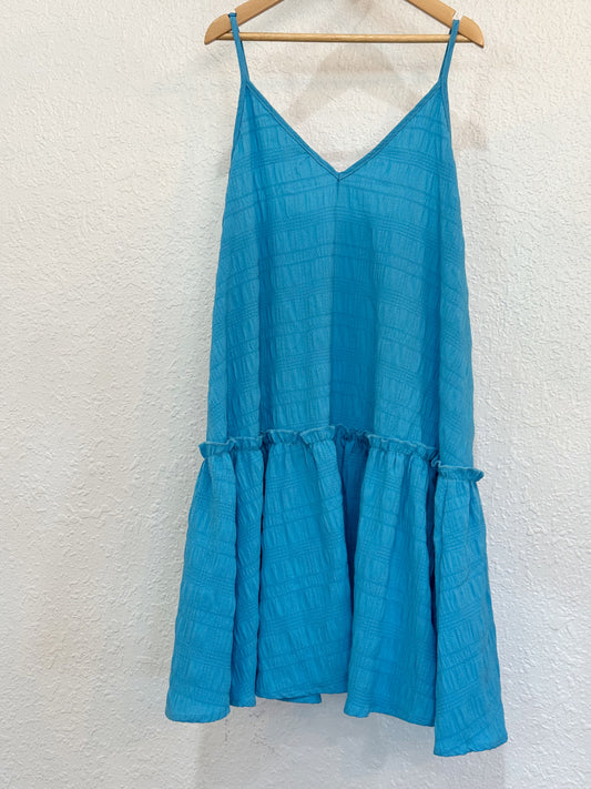 Ocean Breeze Textured Mini Dress – One Size