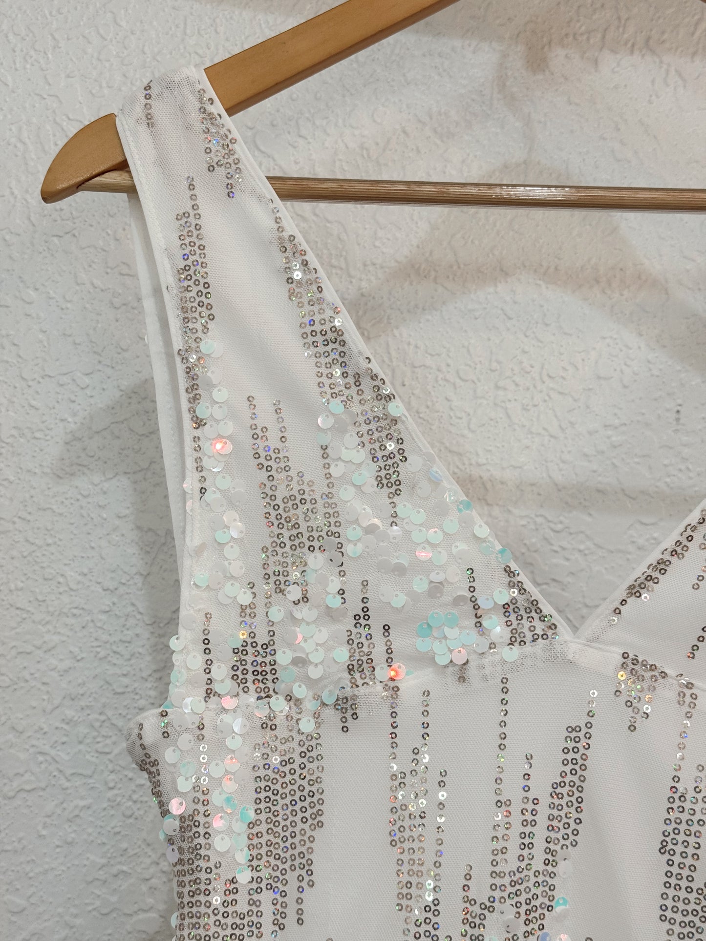 Sequins & Stardust White Party Top – Size Small