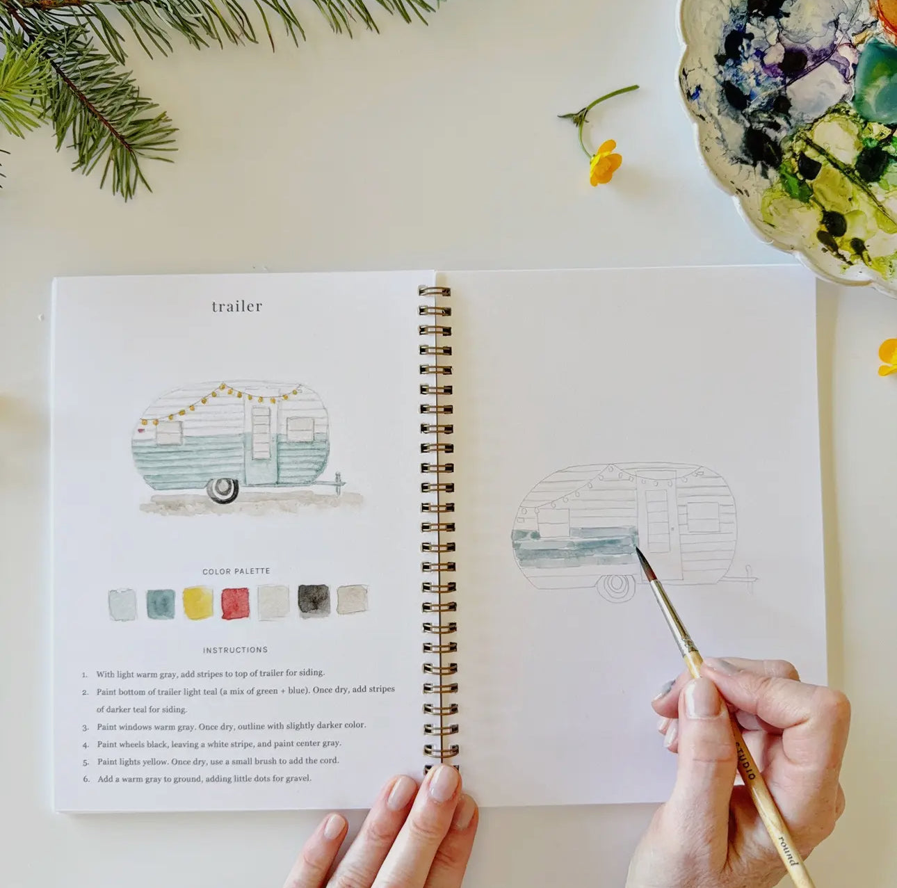 Camping Watercolor Workbook by Emily Lex Studio