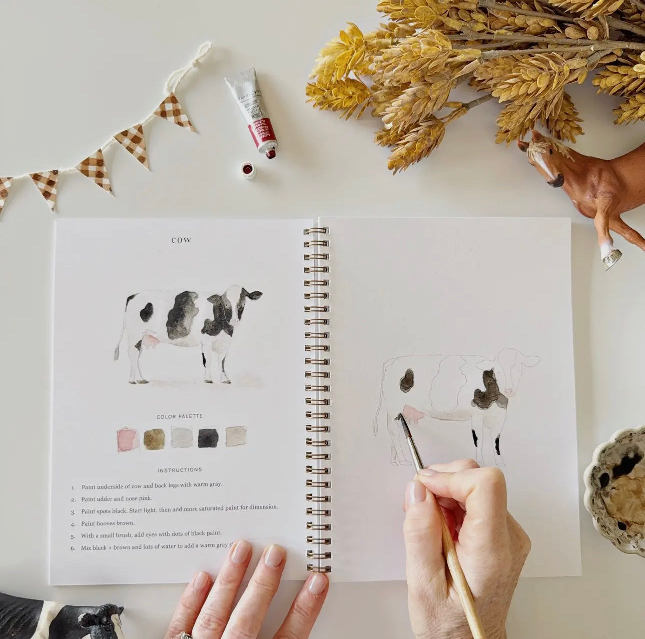 Farm Watercolor Workbook by Emily Lex Studio