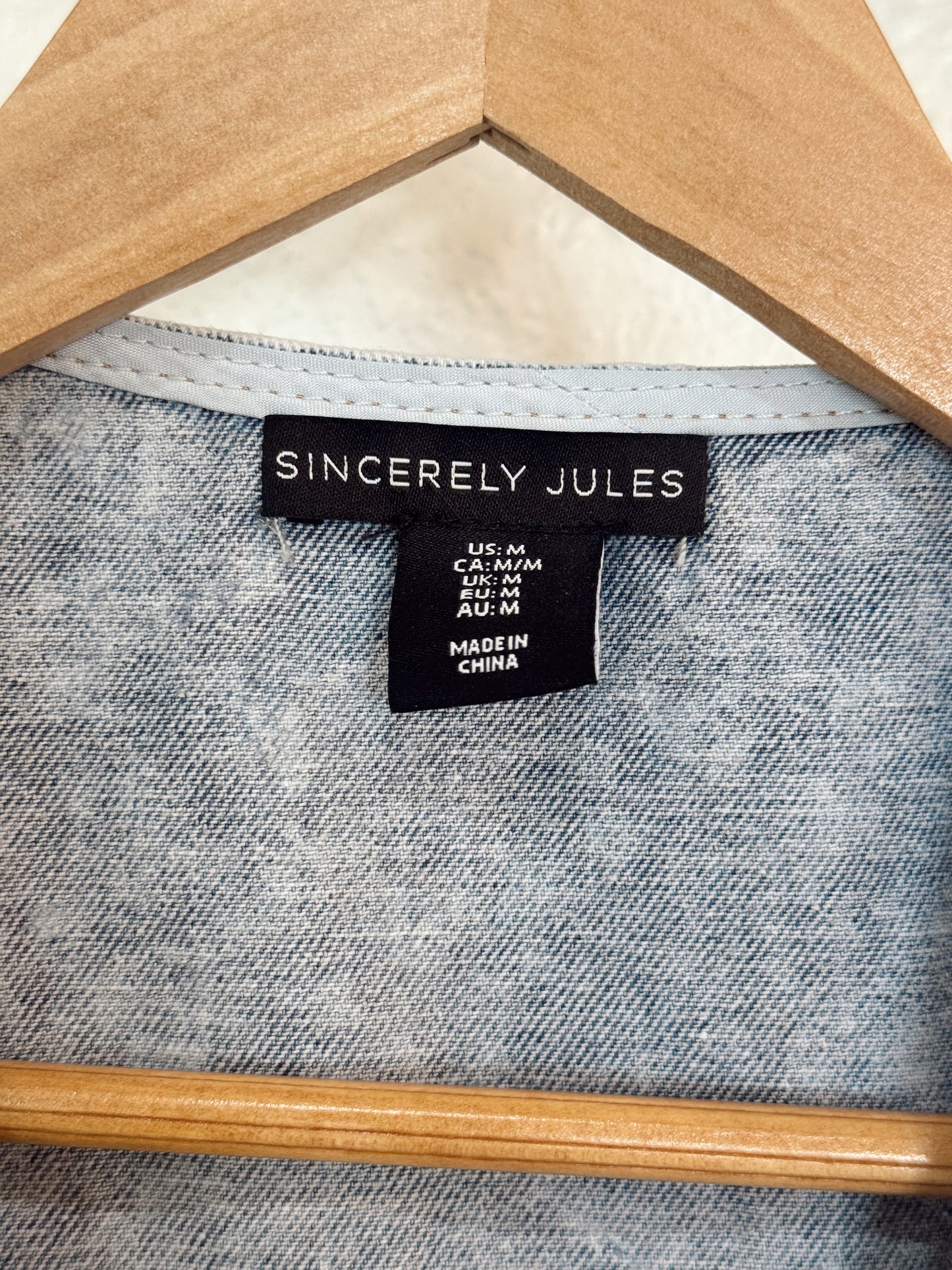 Sincerely Jules Denim Vest & Lace Maxi Dress Set – Size M
