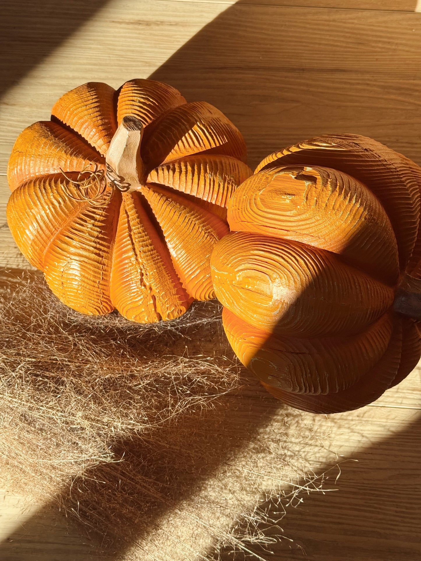 Ragon House 8” Faux Carved Wood Pumpkin