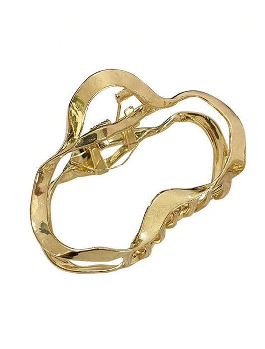 Gold Asymmetrical Claw Hair Clip