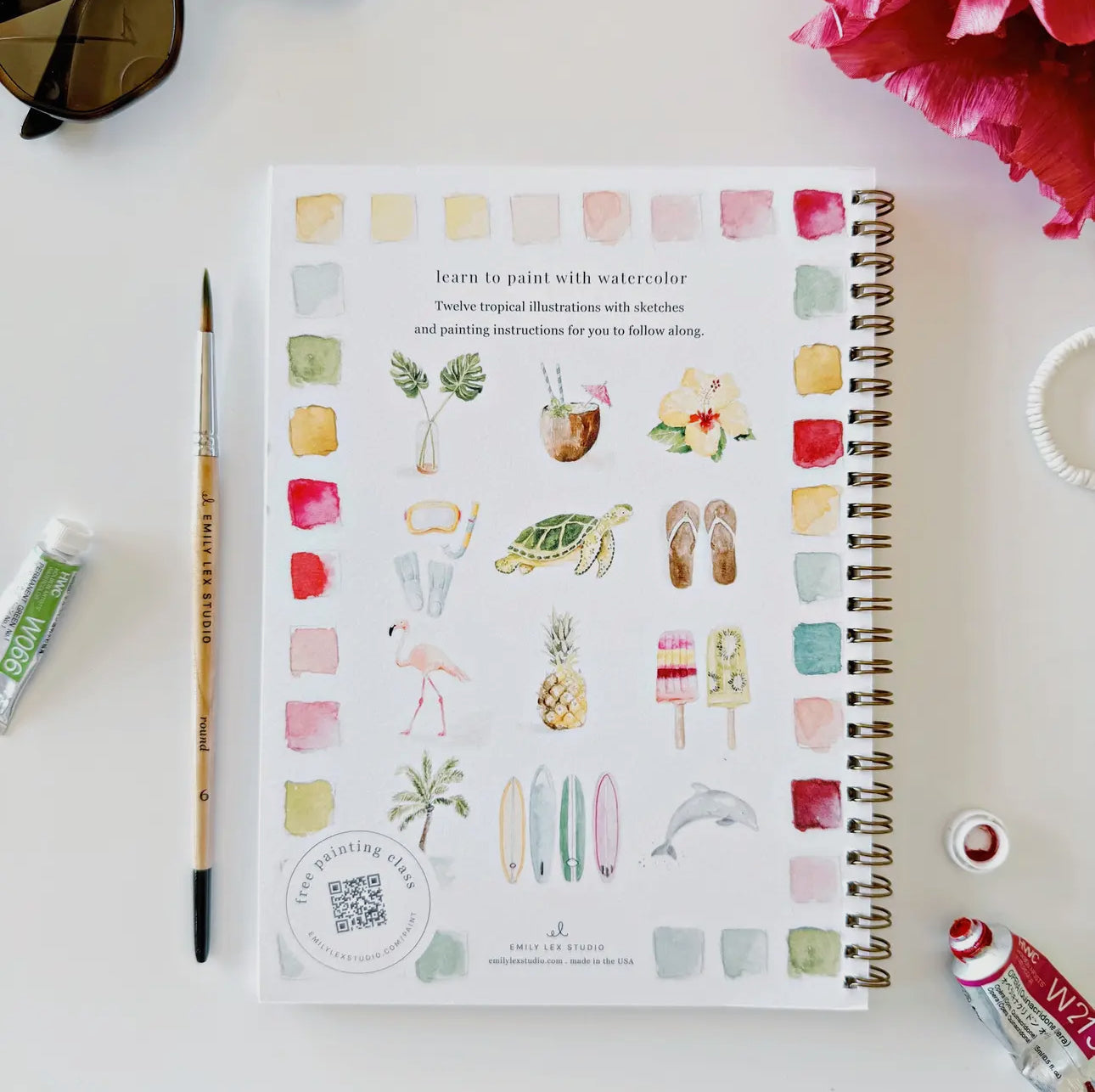 Tropical Watercolor Workbook by Emily Lex Studio