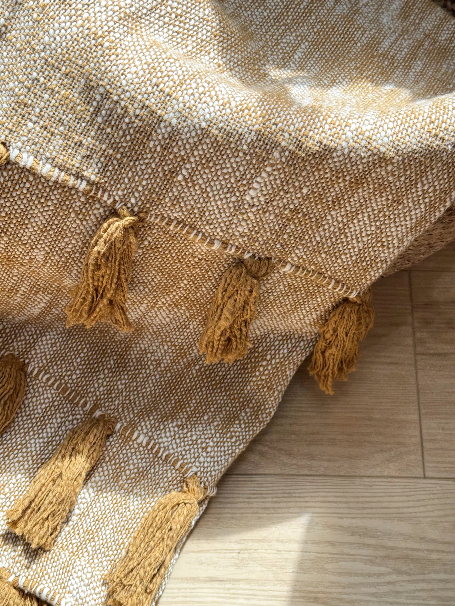 Abby Tassel Throw Mustard- By Raine and Humble