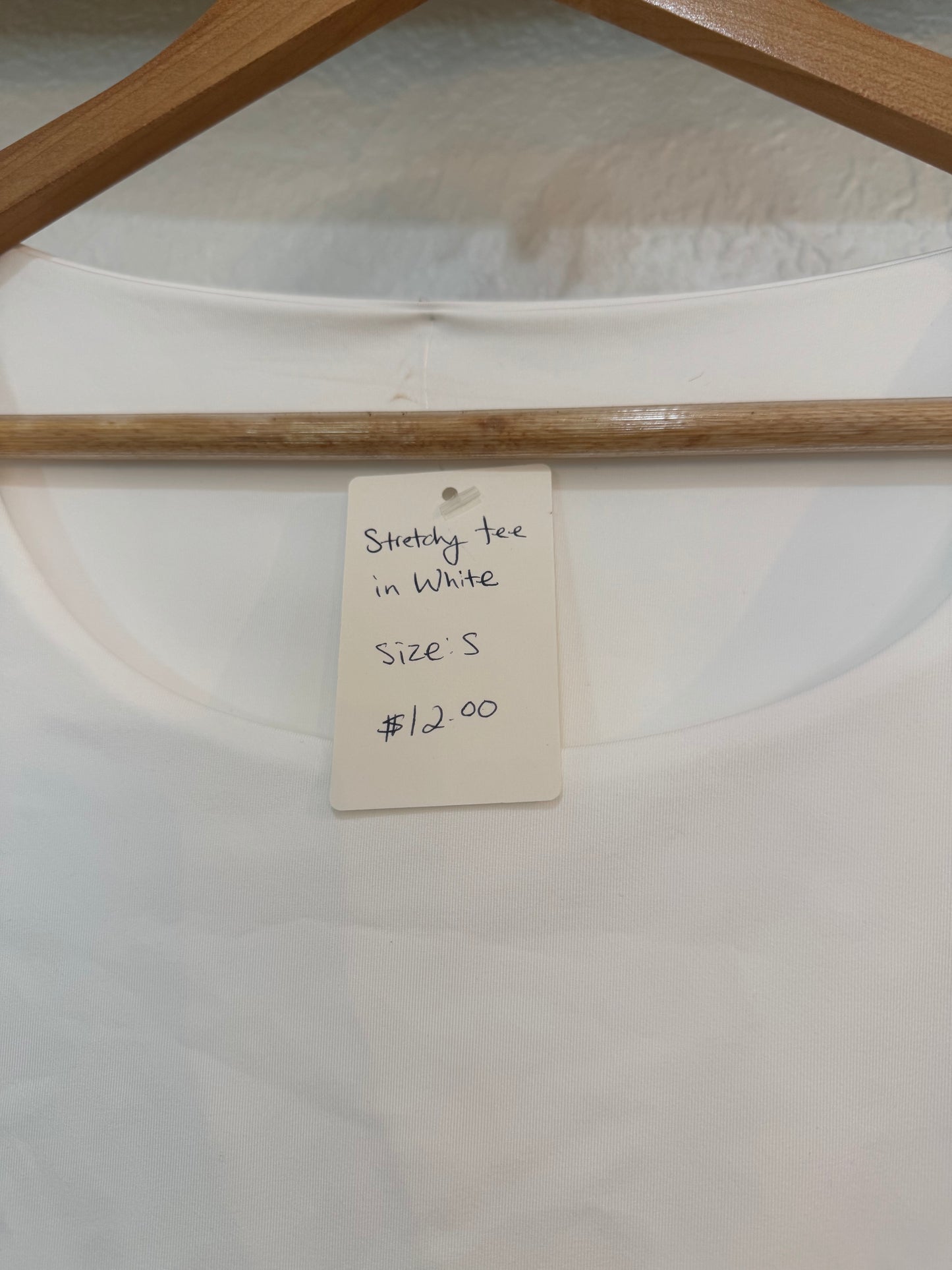 White Scoop Neck Long Sleeve Tee – Size S (Pre-Loved)