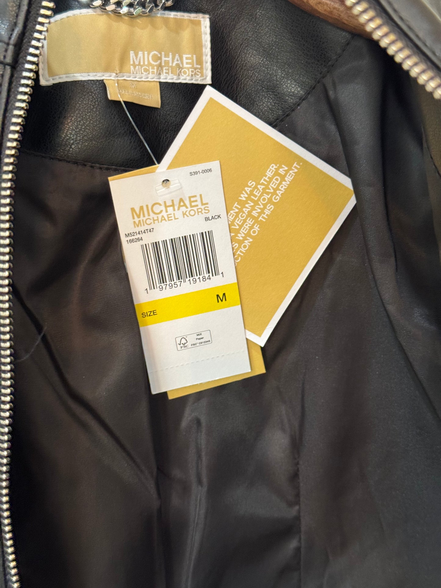 Michael Kors Vegan Leather Moto Jacket — Size M