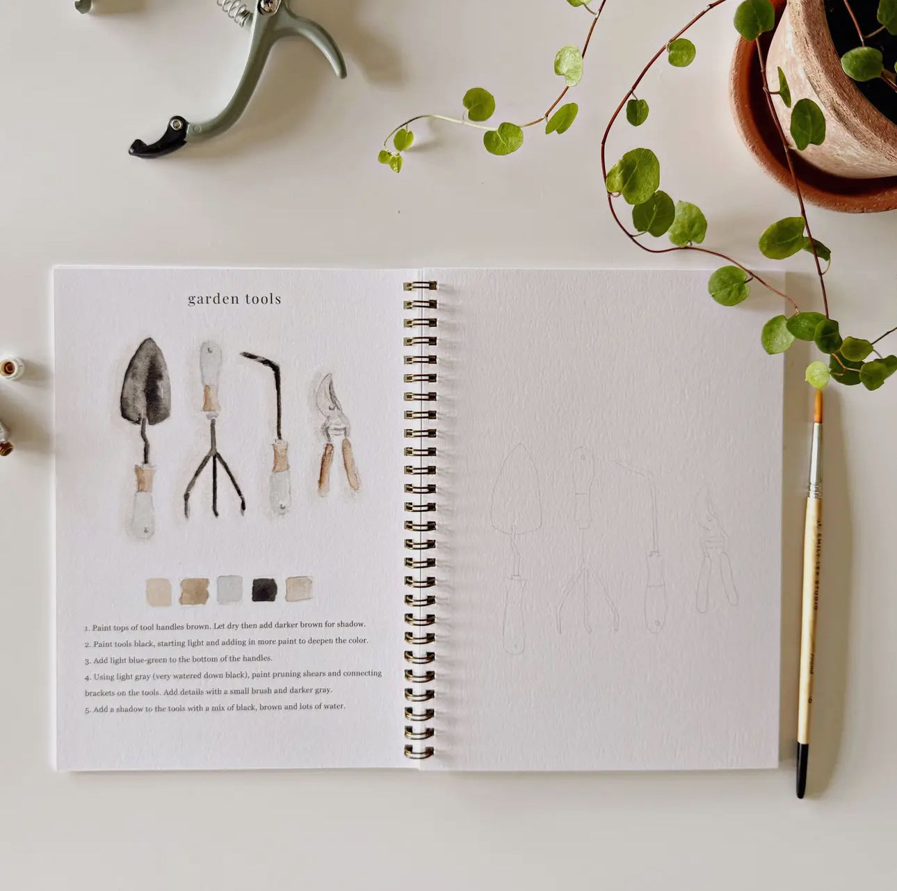 Garden Watercolor Workbook by Emily Lex Studio