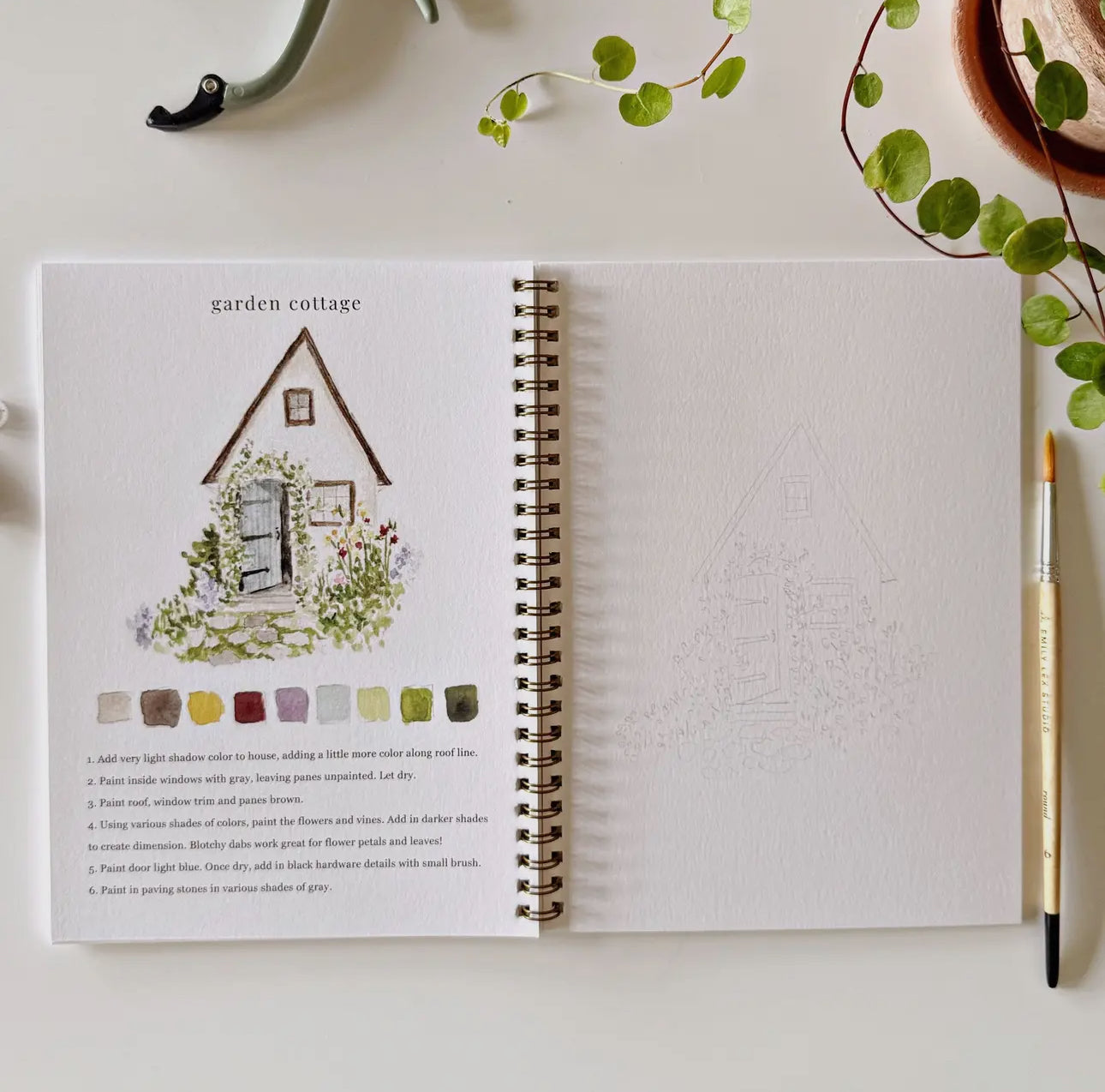 Garden Watercolor Workbook by Emily Lex Studio