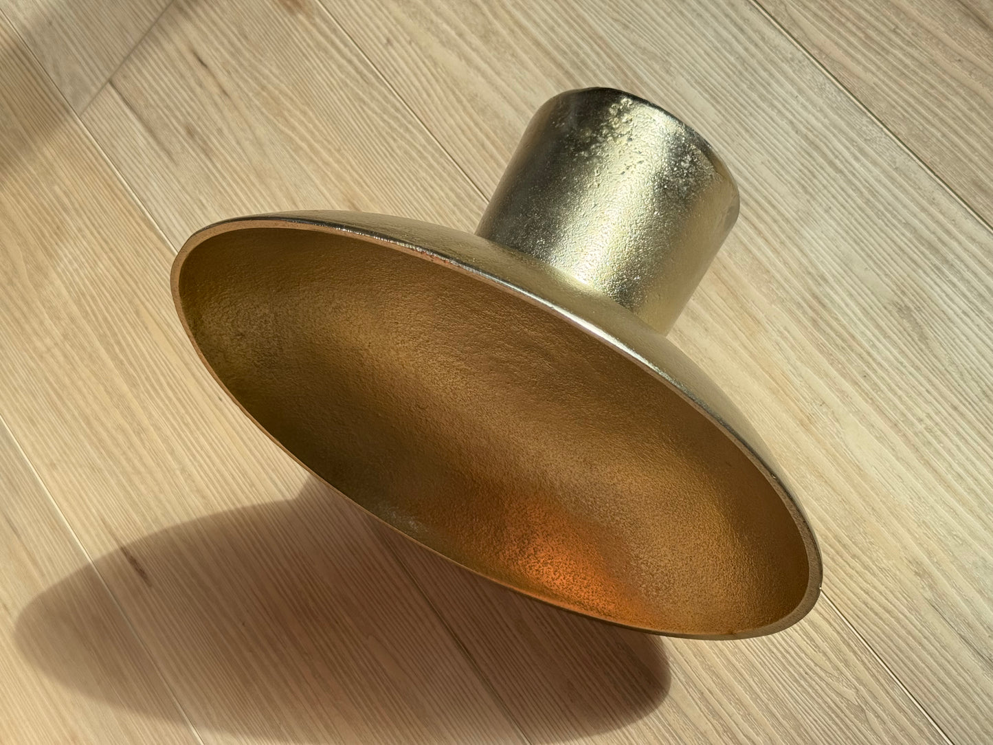 Gold Pedestal Bowl – 12.5” Round x 7” Tall