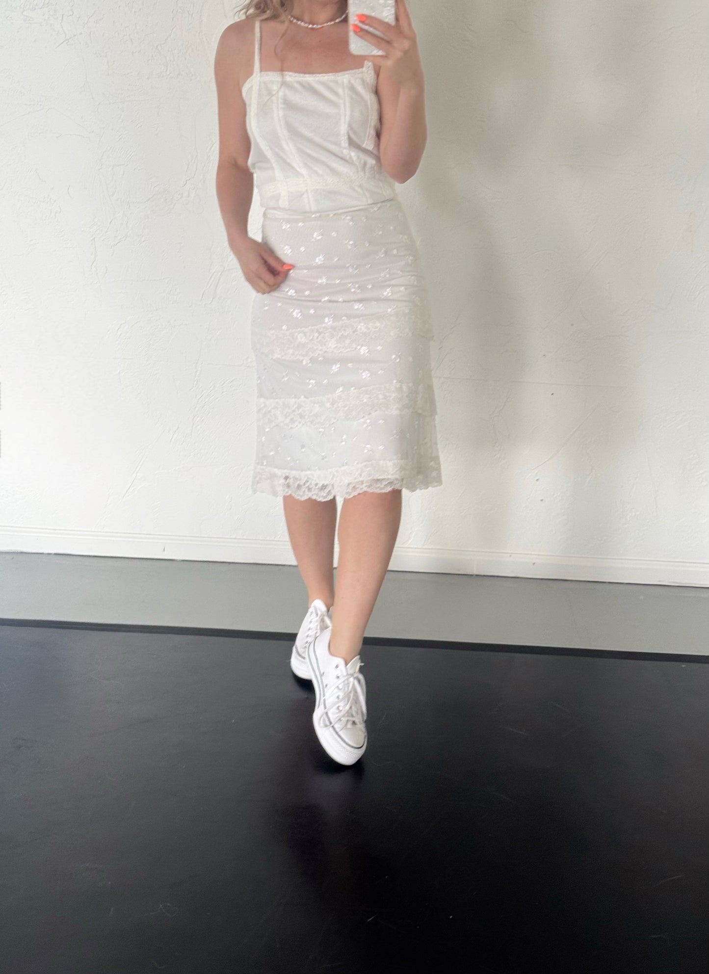 Sunlit Bloom Embroidered Skirt – Pre-Loved - SIZE SMALL