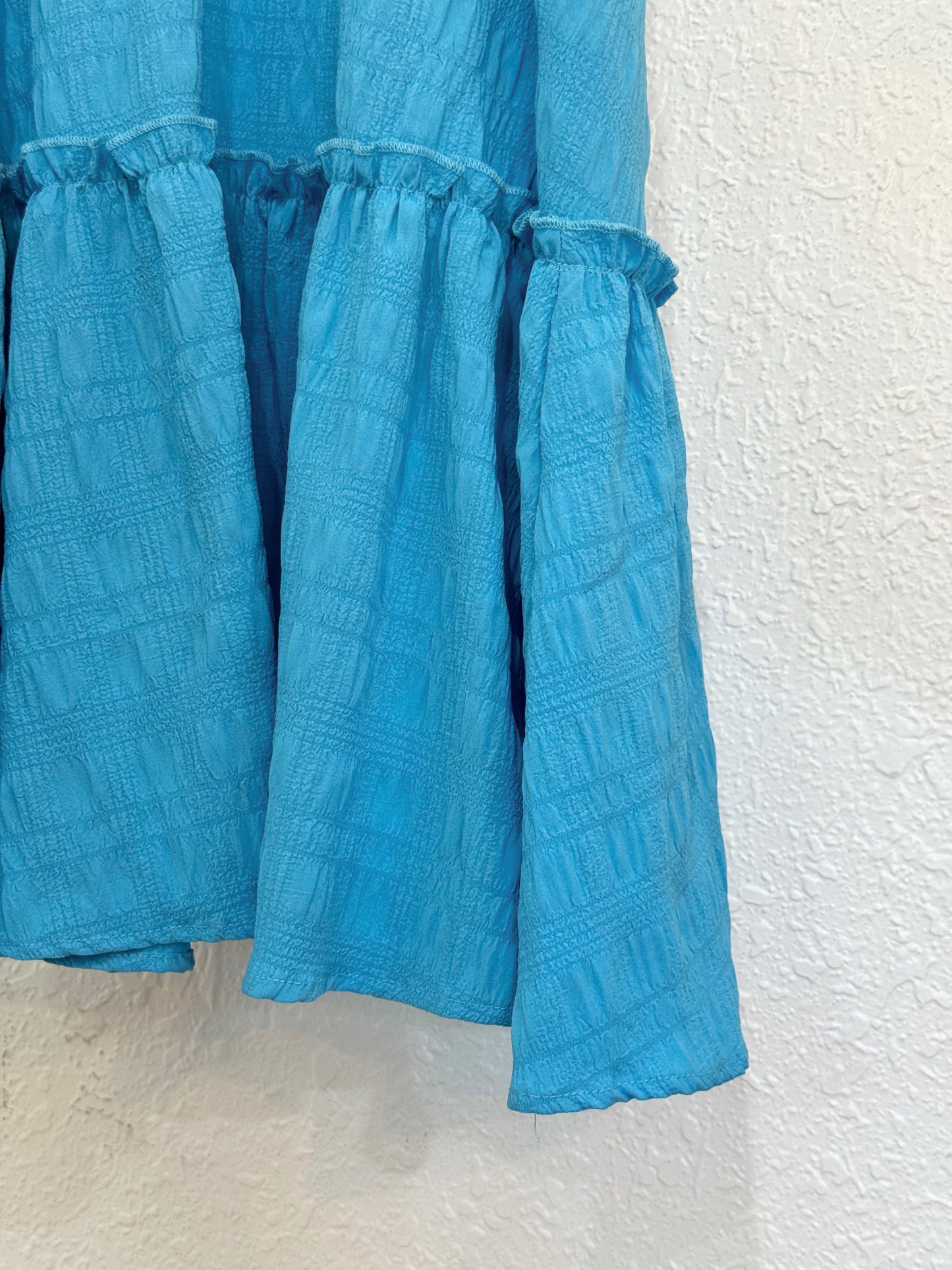 Ocean Breeze Textured Mini Dress – One Size