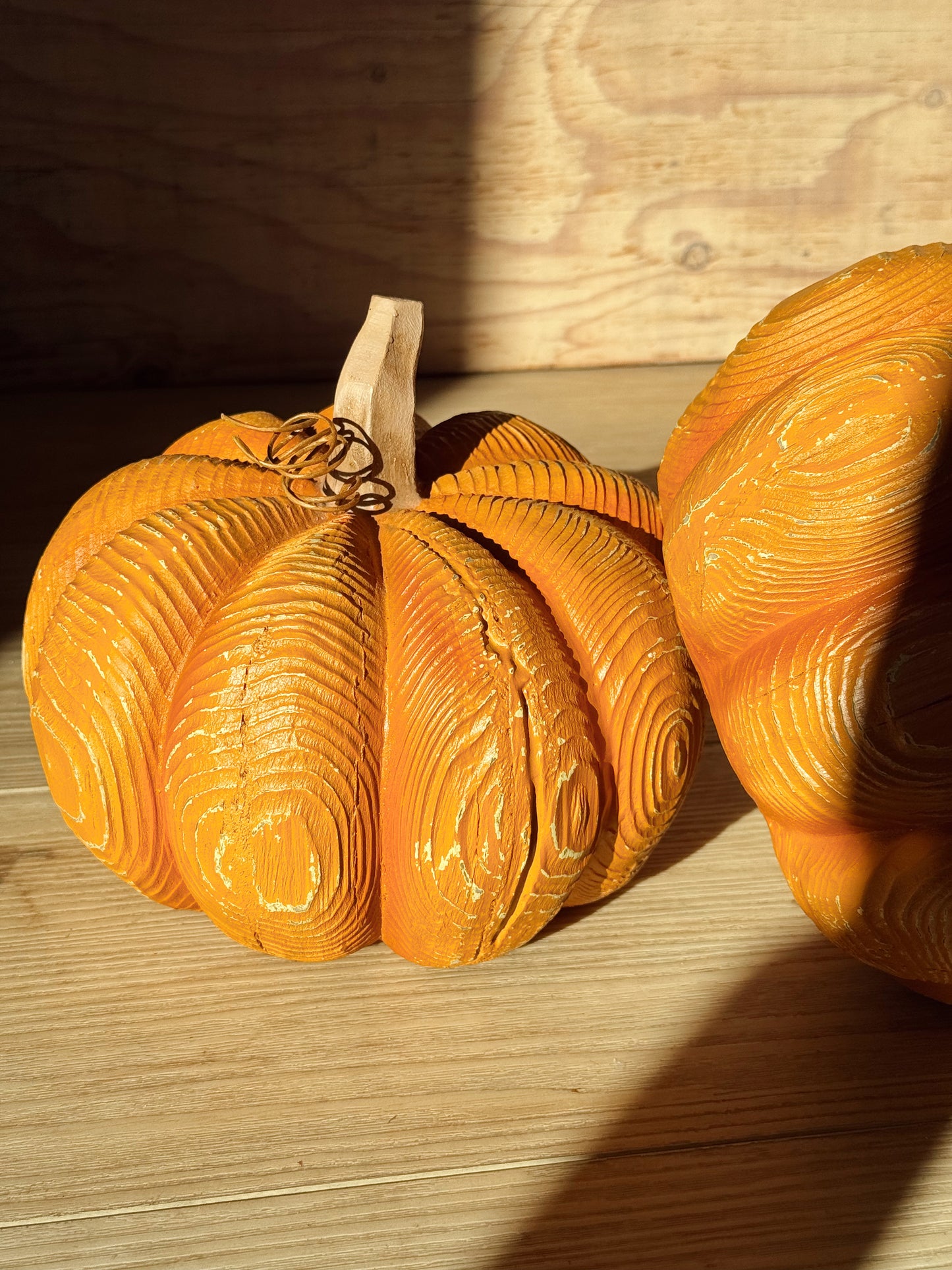 Ragon House 8” Faux Carved Wood Pumpkin