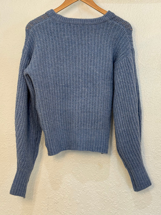 ZARA Blue Waffle-Knit Sweater – Size L (Pre-Loved)