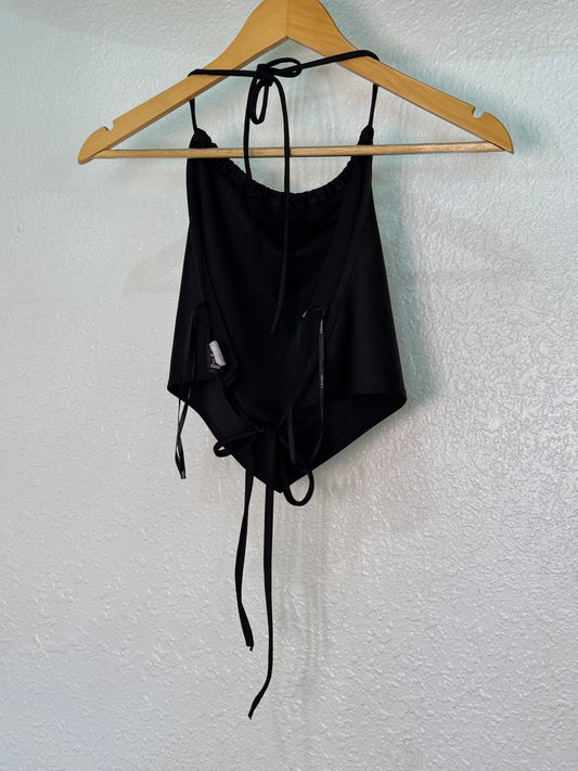 Forever 21 Black Bandana Tie Top – Size M