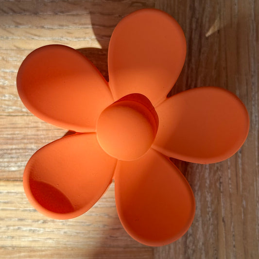 Orange Bloom Flower Claw Clip