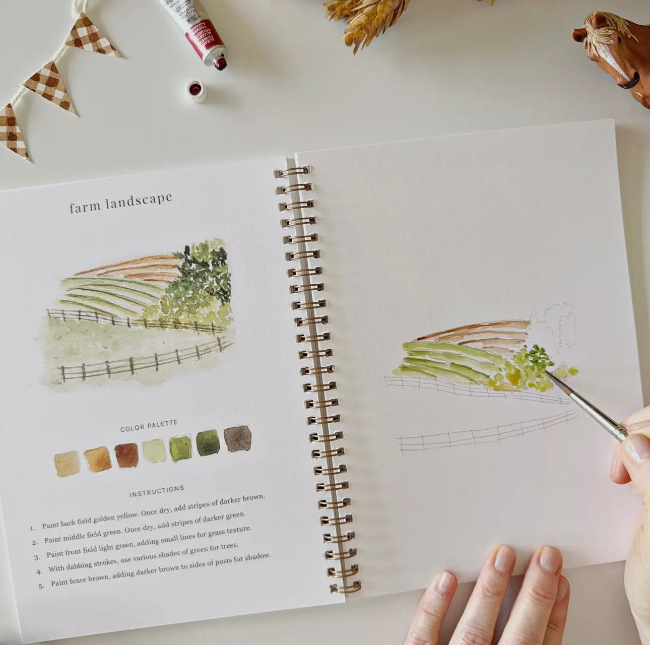 Farm Watercolor Workbook by Emily Lex Studio