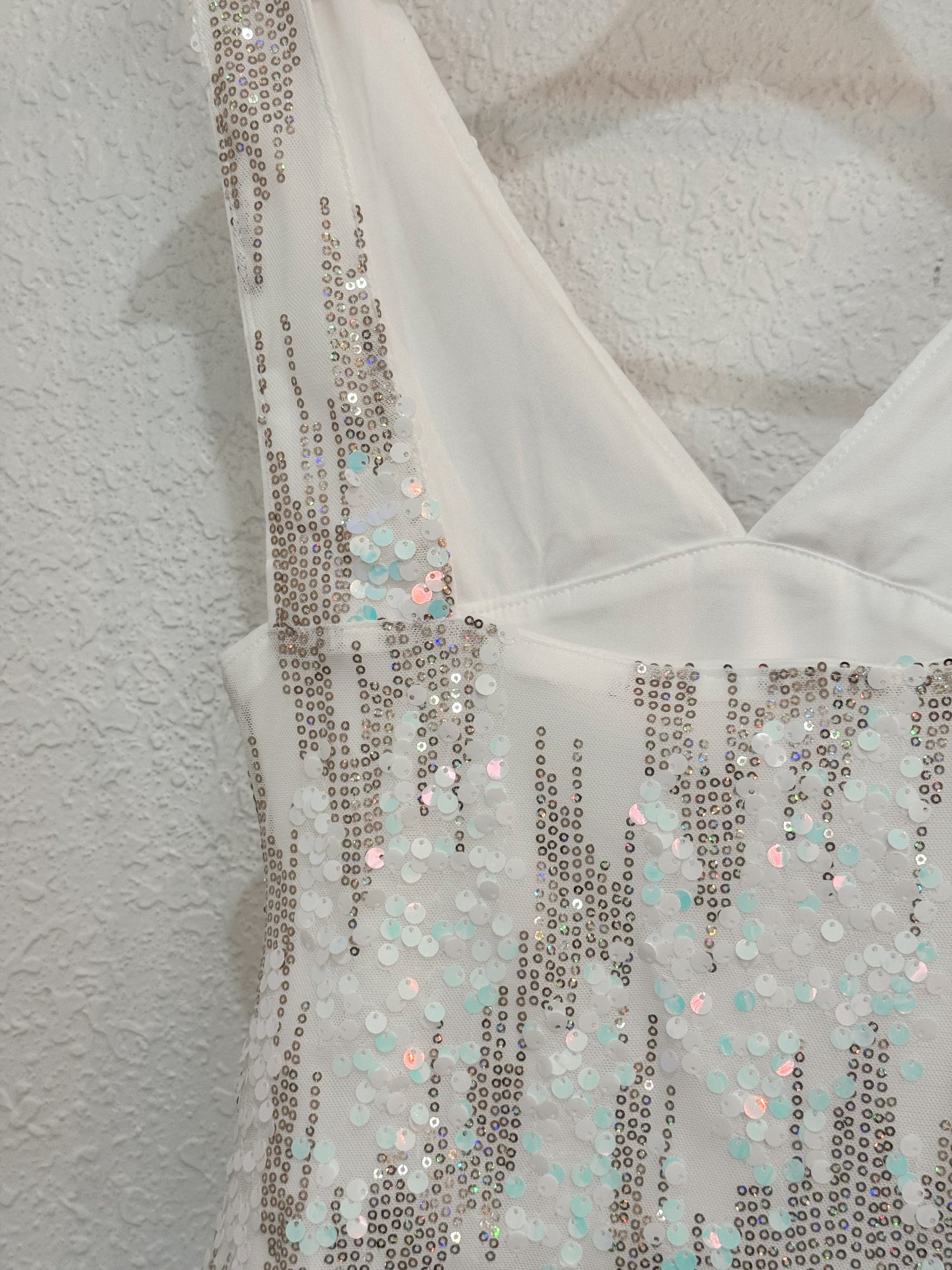 Sequins & Stardust White Party Top – Size Small