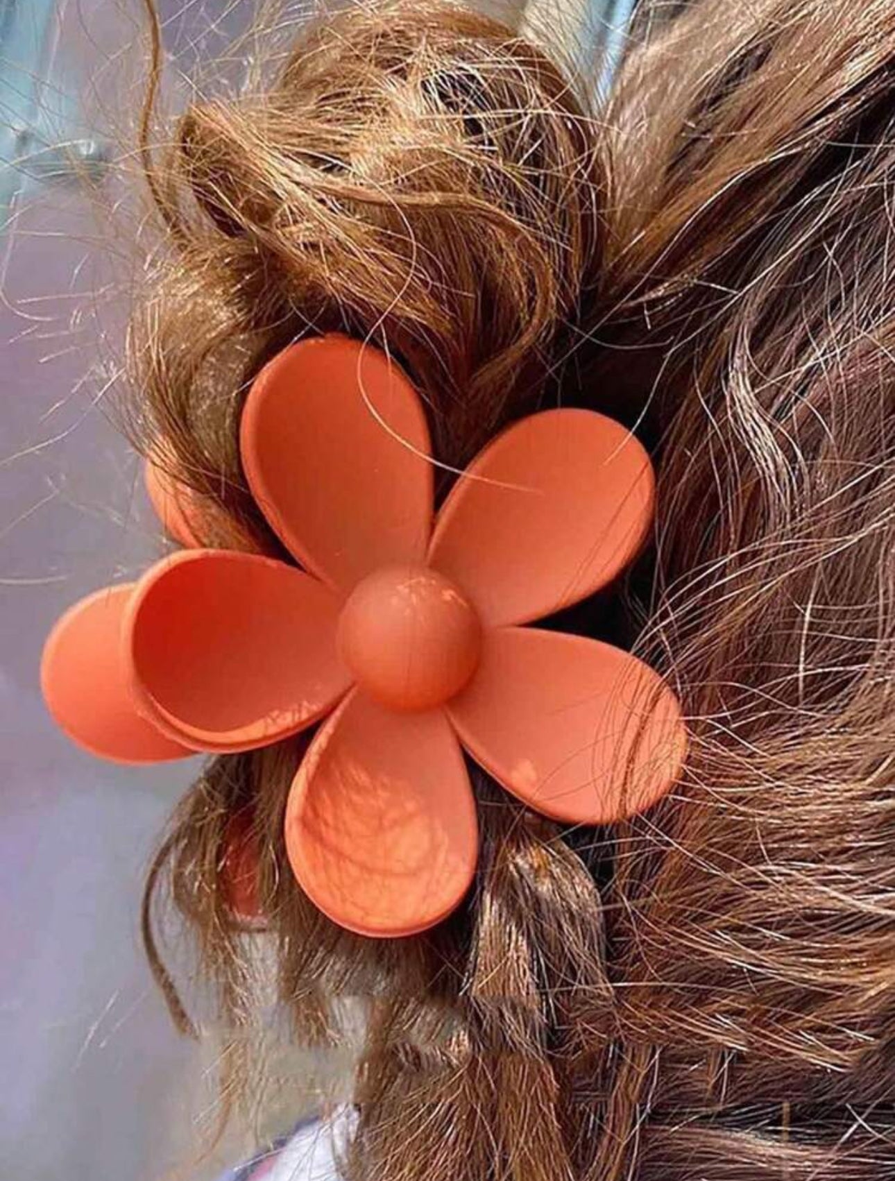 Orange Bloom Flower Claw Clip