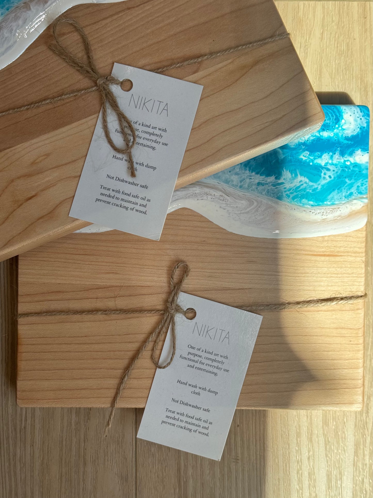 Handcrafted Maple & Resin Charcuterie Board 8”x 7”