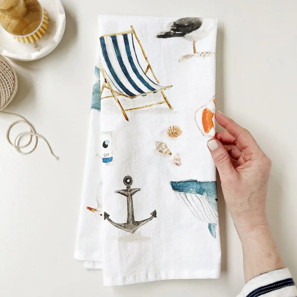 Seaside Tea Towel by Emily Lex