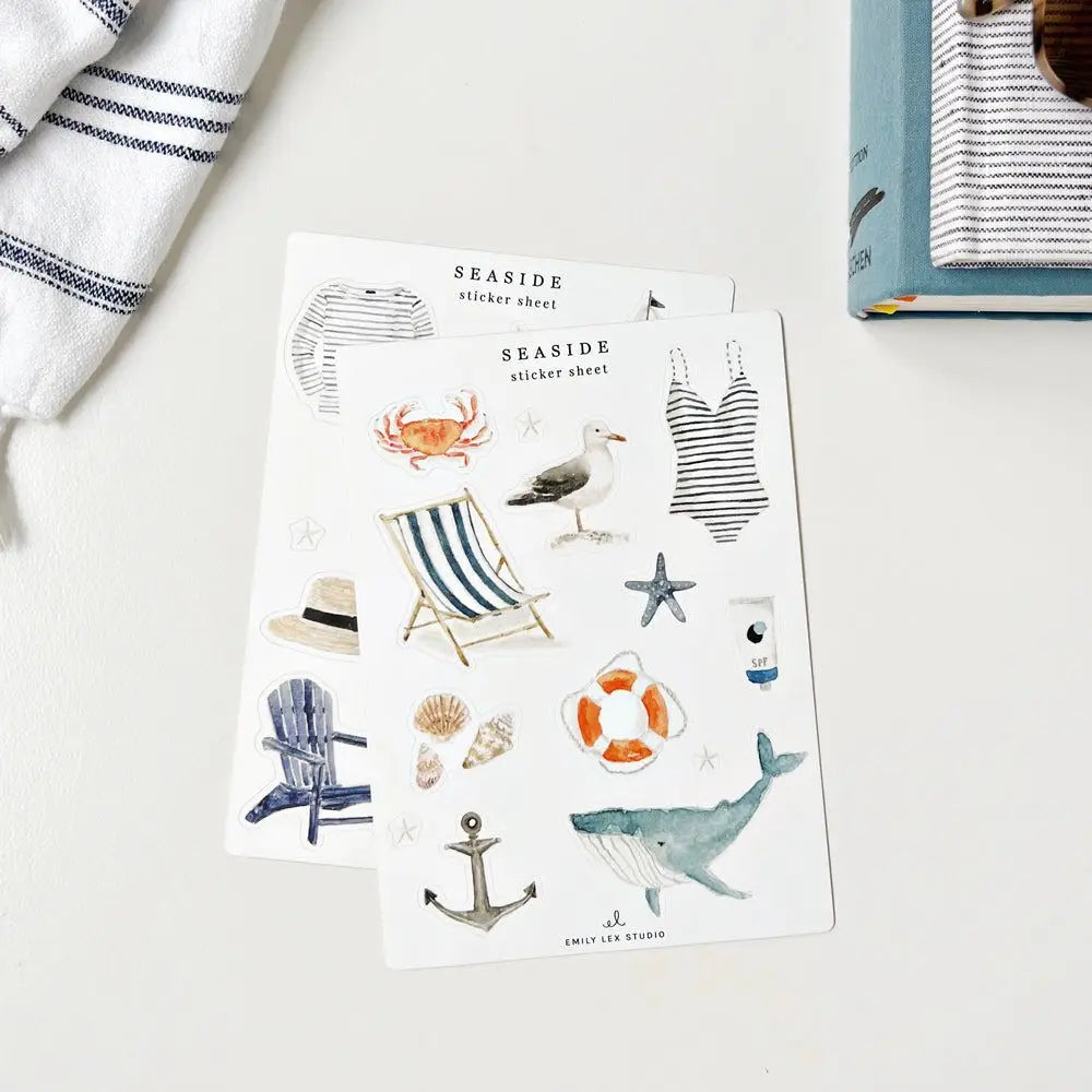 Seaside Sticker Collection | Set of 2 Sheets by Emily Lex