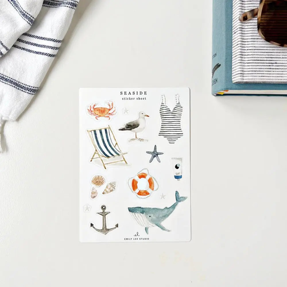 Seaside Sticker Collection | Set of 2 Sheets by Emily Lex