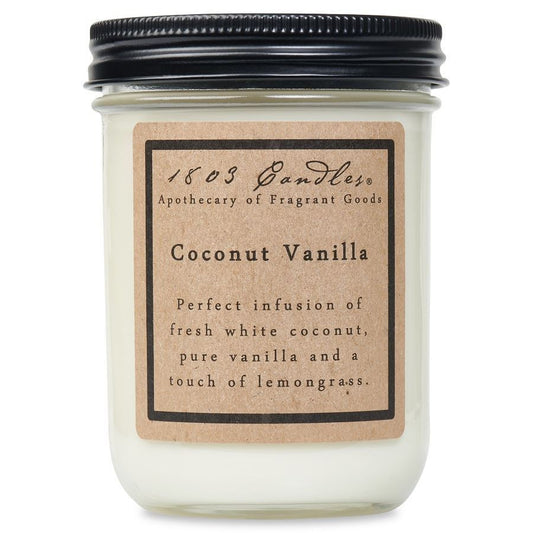 COCONUT VANILLA - 14 OZ JAR CANDLE by 1803 Candles